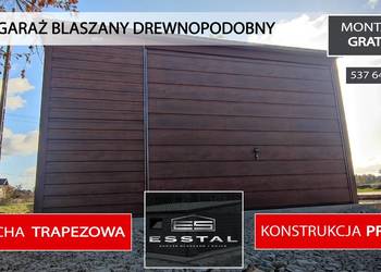 Garaż Blaszany ORZECH - Garaż Drewnopodobny - Schowek   - ESSTAL-