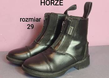 Horze sztyblety dziecięce Jodhpur z zamkiem z przodu - rozmiar 29, czarne