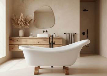 Wanna Wolnostojąca Rustykalna 170 cm — retro + lite drewno