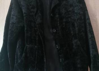 Żakiet futerkowy na podszewce,czarny.Roz.M