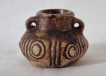 Ceramiczny wazonik z 2 uchami - Cepelia