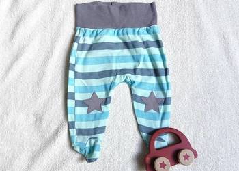 Spodnie śpioszki półśpioszki 68 bawełna zielone newborn niemowlę