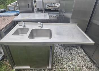 Zlew 2 Komorowy Gastronomiczny Z Szafką Z Miejscem Na Zmywarkę 140/70/85