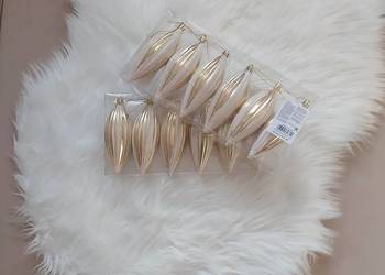 Bombki sople sopelki duże złote białe