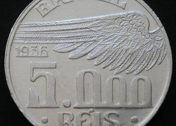 BRAZYLIA 5000 REIS 1936 - SANTOS DUMONT - SREBRO - STAN 2