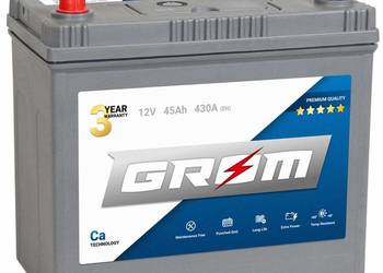 Akumulator GROM Premium 45Ah 430A Japan LEWY PLUS Hallera 4