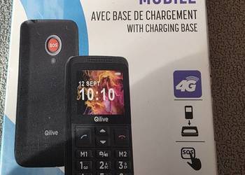 Telefon dla seniora, przycisk SOS, Qilive, stacja ładowania