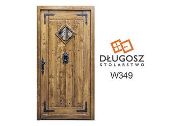 Drzwi DŁUGOSZ drewniane zewnętrzne góralskie ciepłe powietrze GOTOWE