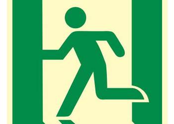 Naklejka BHP wyjście ewakuacyjne(lewostronne) AE001