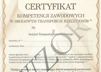 Użyczę Certyfikat Kompetencji Zawodowych CKZ
