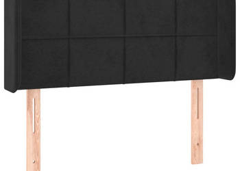 Zagłówek do łóżka z LED czarny 93x16x78/88 cm aksamit WM-3123274
