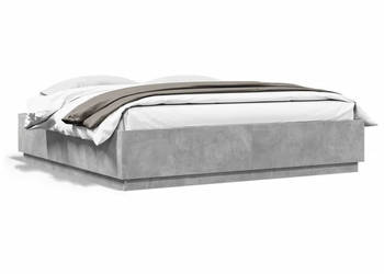 Rama łóżka szarość betonu materiał drewnopochodny 200x200 cm WM-3209677