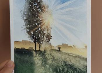 Obraz Akwarela „Prześwity” – Oryginał, Papier Bawełniany 300g