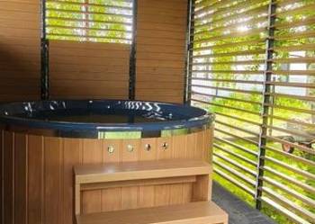 Balia ogrodowa personalizacja nowa z piecem zewnętrznym na drewno jacuzzi