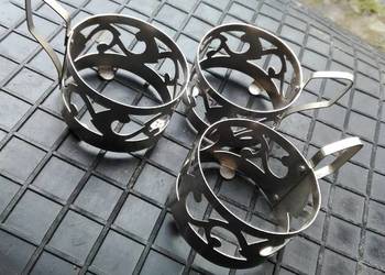 Metalowe Koszyczki do szklanek 3 sztuk z PRL-u