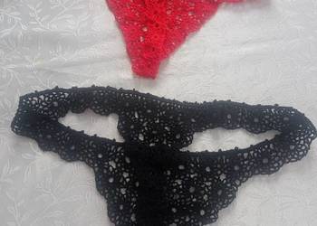 Stringi koronkowe szydełkowe damskie