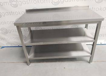 Stół z 2 półkami 120x60x85