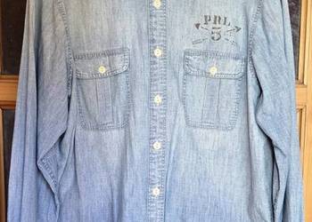 Ralph Lauren L piękna koszula niebieska jeans unikat bawełna