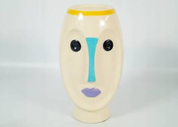 Porcelanowy wazon Vallauris 1960 twarz abstrakcja 3 Porcelanowy wazon Vallauris 1960 twarz abstrakcja 3