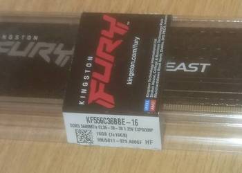 Kingstone Pamięć RAM DDR5 16Gb RAM Fury Beast XMP 5600Mhz