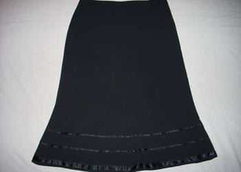 Czarna Spódnica Elegancka z tasiemkami j Nowa 42 XL