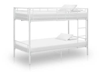 vidaXL Łóżko piętrowe, białe, metalowe, 90 x 200 cm(SKU:287909)