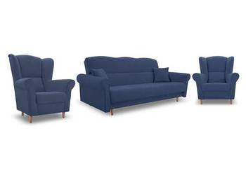 Zestaw loft kanapa sofa 2 fotele podnóżek idzczak meble łóżko do salonu