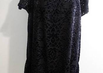 Sukienka Wieczorowa Imprezowa Koktajlowa Trapezowa Aksamitna Wiskoza M&S 48