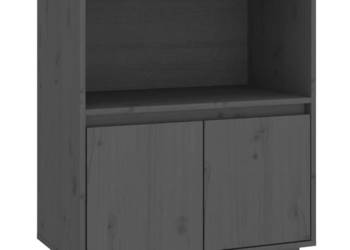 Szafka szara 60 x 34 x 75 cm lite drewno sosnowe WM-813522
