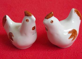 Kury - Sól i pieprz - 7 x 7 x 4 cm - solniczka i pieprzniczka