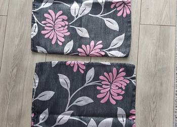 2 szt poszewka na jasiek 45cm x 45cm czarno-szara w różowe kwiaty