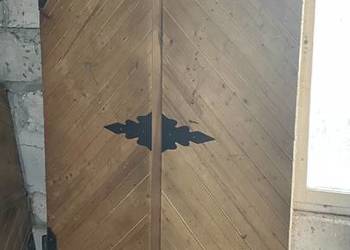 Drzwi drewniane, wrota garażowe, gospodarcze dwuskrzydłowe