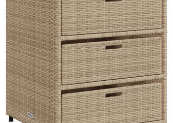 Szafka ogrodowa beżowa 55x59x69 cm polirattan WM-365558