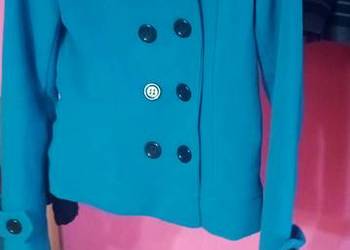 Sprzedam płaszczyk turkusowy stan bardzo dobry rozmiar 44 mały