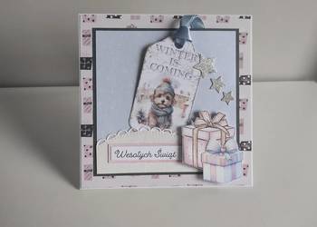 Kartka ręcznie robiona świąteczna bożonarodzeniowa handmade