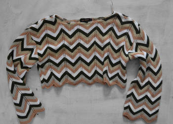 krótki sweterek z szerokimi rękawami crop top M 38