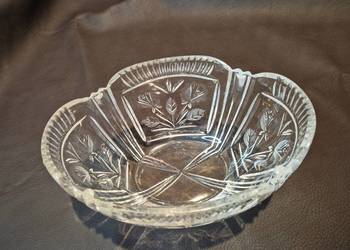 Kryształowa misa w kwiaty PRL antyk