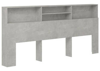 Wezgłowie łóżka z półkami szarość betonu 220x19x1035 cm WM-811902