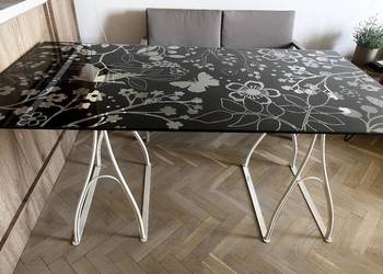 Stół / biurko szklane kwiaty ikea