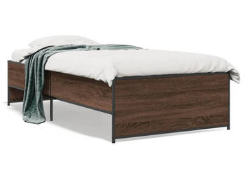 Rama łóżka brązowy dąb materiał drewnopochodny 75x190 cm WM-845255