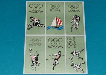 Moskwa Tallinn 1980r Naklejki Olimpiada Letnia Starocia