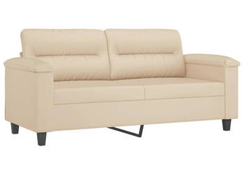 Sofa 2-osobowa kremowy 140 cm tapicerowana mikrofibrą WM-359565