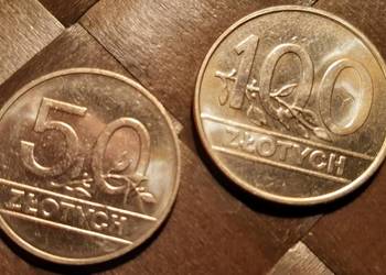 2 Monety z PRL-u 50 zł / 100 zł 1990 r - Piękne! Okazja!