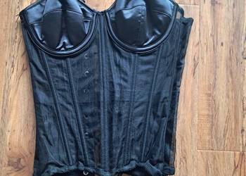nowy piękny czarny przeźroczysty gorset rozmiar XS brak metki