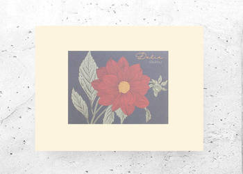 botaniczny plakat retro, vintage obrazek z kwiatami, poster