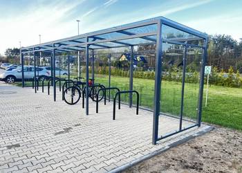 Wiata rowerowa 3x 2 szklana na wymiar -TANIO