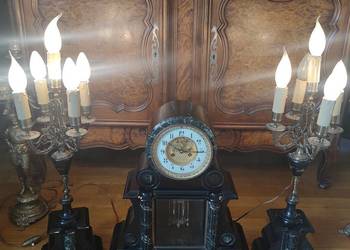 zegar marmuroewy z francji z kaladabrami zegar marmuroewy z francji z kaladabrami