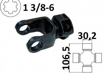 Widłak ciągnikowy 1 3/8-6, na krzyżak 30,2x106,5mm 01390