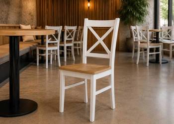 Krzesło KRZYŻAK BIAŁY do domu, jadalni, restauracji, lokalu, sali weselnej