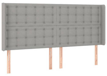 Zagłówek uszak jasnoszary 163x16x118/128 cm tkanina WM-3120020